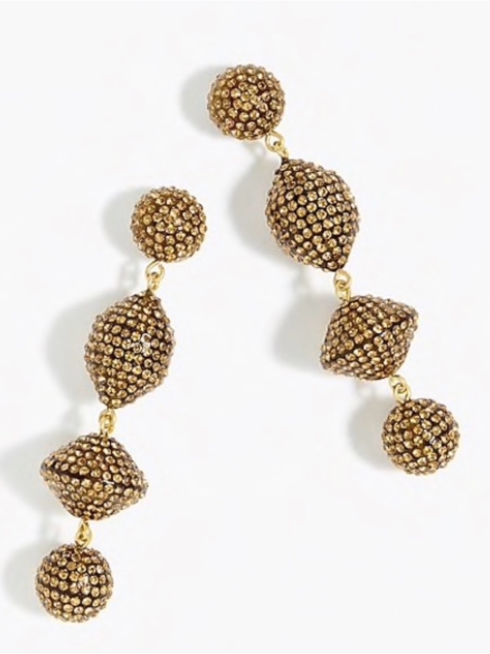 J. Crew Pavé Crystal Resin Geometric Drop Statement Earrings - Gold
